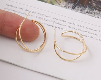 10PCS High Quality Real Gold Plated Brass Earring Posts, Earring Stud, Hoop Earrings, Huggie Earring, Earrings Accessories, Nickel-free