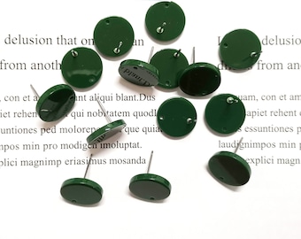 10pcs 15mm Round Acetate Celluloid Earring Ear Stud Cellulose Acetate Colorful Charm Diy Jewelry Accessories Craft Supplies