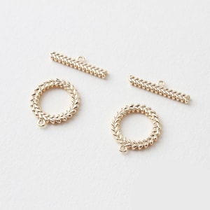 4set,Real Gold Rose Flower Toggle Clasp, Clasp Set, Large Clasp , Easy Close Clasp Connector for Bracelet/Necklace, Jewellery Clasps