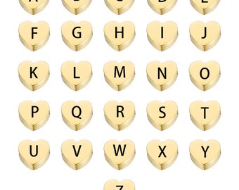 5PCS stainless steel letter charm,Gold Initial Charm,Vermeil Letter Pendant,Gold Initial Charms,A-Z (gold/rose gold/silver)8mm