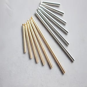 10pcs Round bar charm pendant, 20MM/25MM/30MM/35MM/40MM/50MM bar, gold plated over brass, minimalist