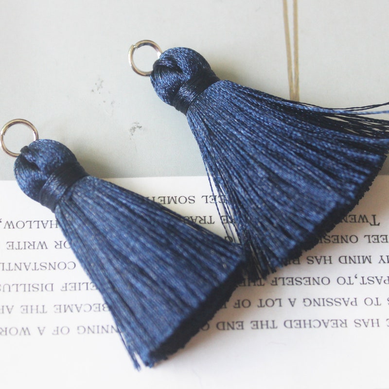 Navy Blue Silk Tassel Bauble