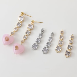 4 Stück hochwertige 18k vergoldete Messing Verlängerungskette, Gold Halskette Verlängerungskette, CZ Pave Kettenverlängerung, Zirkon Verlängerungskette, Kettenglied