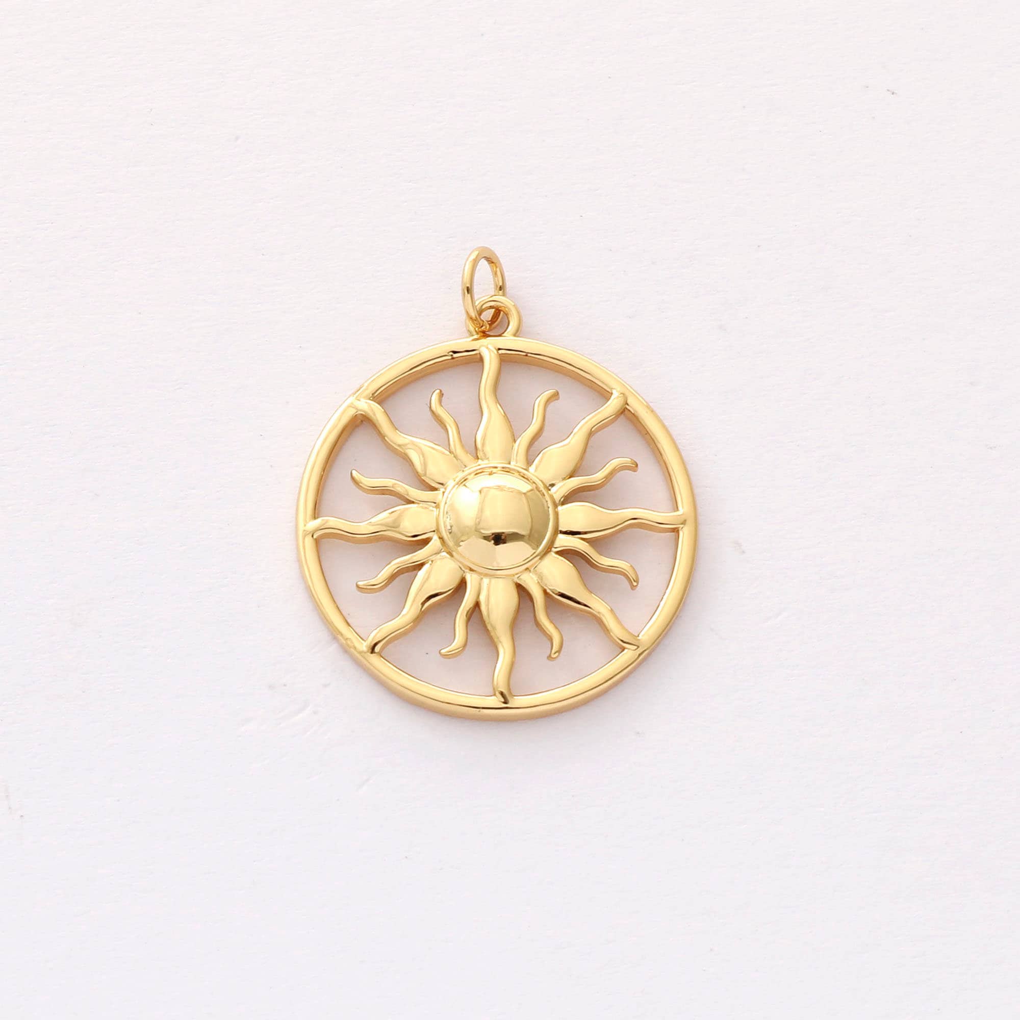 6pcs Nickel Free Real 18K Gold Plated Sun Charm,Gold Initial Charm,Vermeil Circle Pendant,cz pave star Charm,high quality