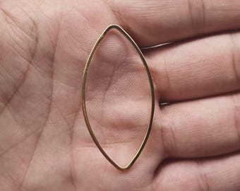 10pcs Real Gold plated tone Oval Loops, Geometric Hoop Link Connectors, Gold/ Rhodium plated Brass Oval Hoop Pendants