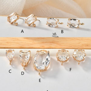 10 Pcs Crystal Diamond Earring Posts for Jewelry Making Gold Earring Post  Silver Earring Post Black Earring Post Diamond Stud 