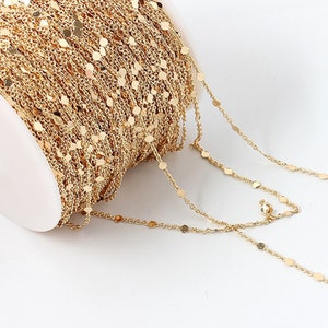 3.2 feet. Flat Cable Chain,1.3mm Chain,18K Gold Plated Brass Satellit Chain,Tiny Flat Soldered Necklace Wholesale Cable Chain, Bulk Chain
