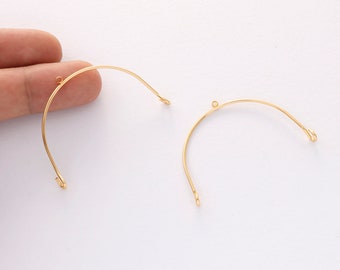 10PCS. 18k Real Gold Plated u shape earring connector, jewelry making material