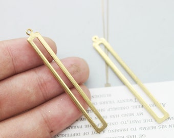 10pcs Raw Brass Rectangle Charm, Geometry Charms, Earring Findings, Jewelry Making, Diy Material, Jewelry Supplies