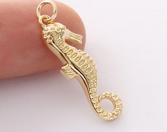 18Kゴールドフィルドタツノオトシゴペンダント、タツノオトシゴ