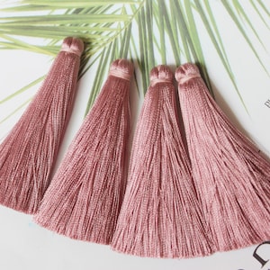10pcs/50pcs/100pcs.Dirty pink silk tassels, silky tassels, chunky tassels,7CM, tassels for jewelry, high quality, wholesale tassel