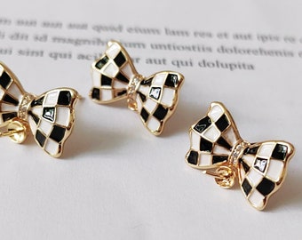 6PCS Real Gold Plated Bowknot Earrings,Bow Post Earrings, Earrings Stud, Jewelry Making Material, Crafts Supplies, Earrings diy