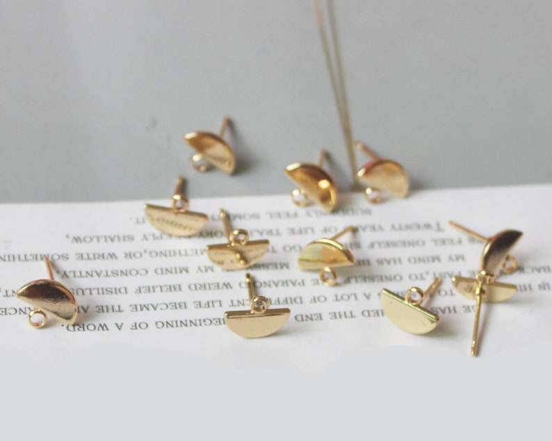 10PCS 18K Nickel Free Real Gold Plated Brass Earring Posts Etsy