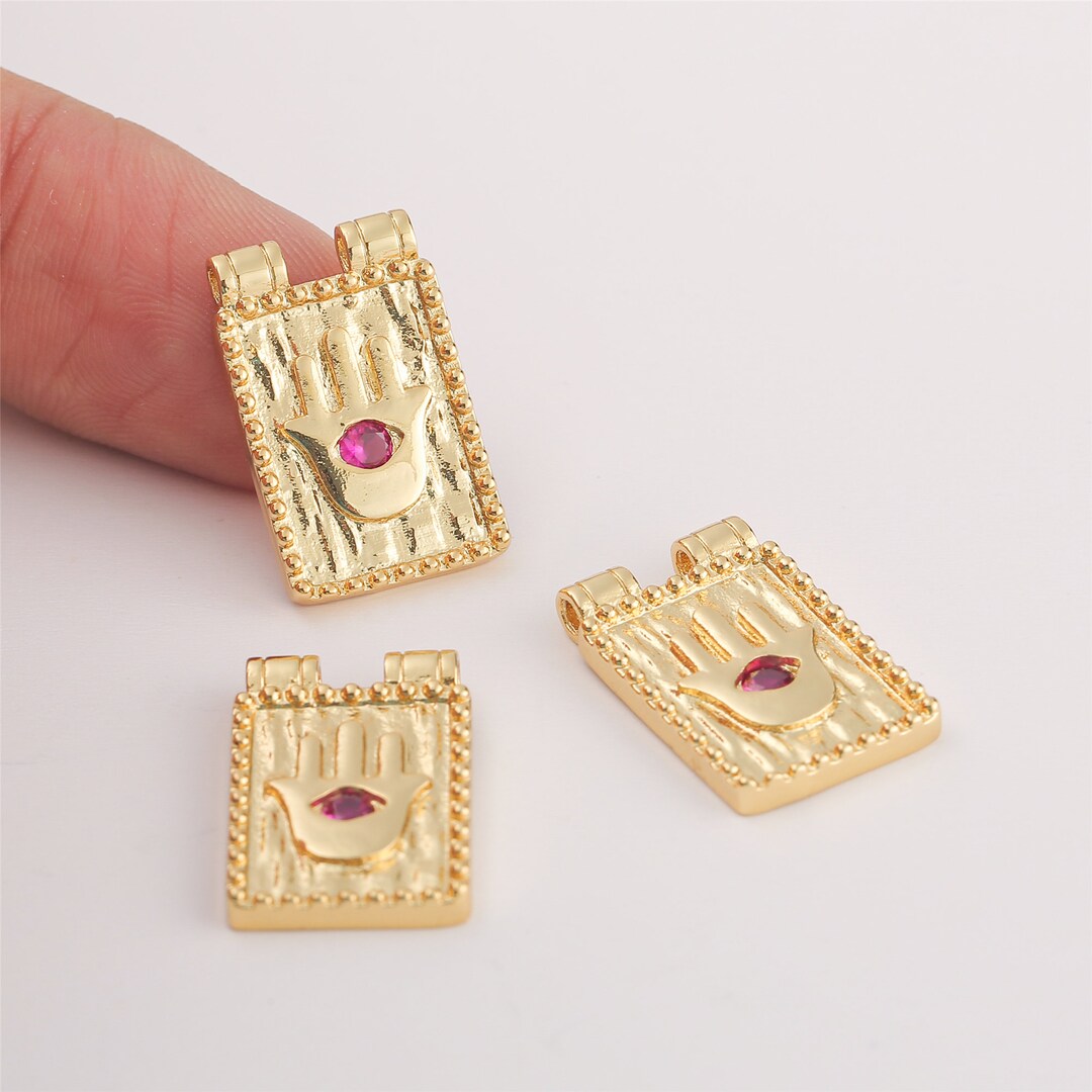 Jewelryonclick 3 Quilates Natural Rectángulo Piedra Esmeralda Colgante Charm 925 Plata De Ley