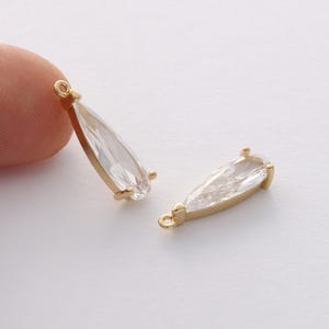 6pcs Real Gold Plated Teardop Charm,Gold Initial Charm,Vermeil Teardrop Pendant,Zircon Teardrop Pendant, Jewelry making,Quality, Nickel Free
