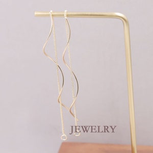 10PCS Rea Gold Plated Threader Earring,Long Ear Thread Earring, Edgy Earrings,Multiple Double Piercing,Minimal Earrings, Chain Earrings