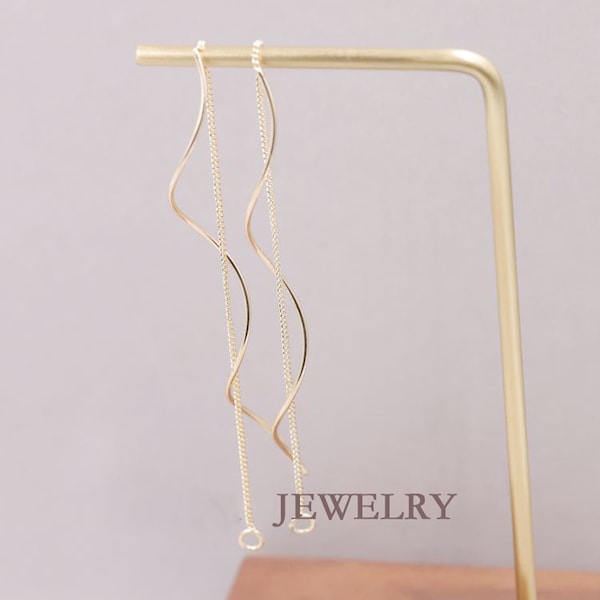 10PCS Rea Gold Plated Threader Earring,Long Ear Thread Earring, Edgy Earrings,Multiple Double Piercing,Minimal Earrings, Chain Earrings