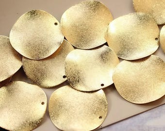 10pcs Gold Plated Round Circle Charm Pendant Brass Coin Disc Drop Dangle Earring Finding 25MM/25MM CIRCLE