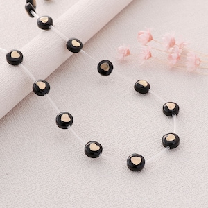 6PCS Natural Seashell Charm, Heart Shape Shell Bead, Gold Stamp Bead