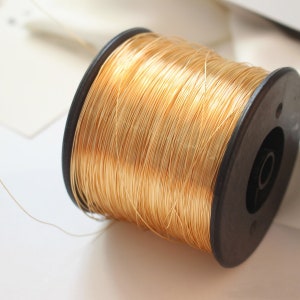 10M Real Gold Plated Brass Wire, 0.3MM,  28 Gauge Brass Wire, Jewellery Supplies, Wire Wrapping, Brass Jewelry Wire