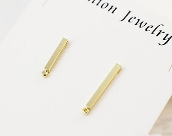 10pc Silver/Gold Tone Earrings,20mm Stick,Long Stick Earring,Bar Ear Stud,Bar Earring w/ring,Earring Attachment