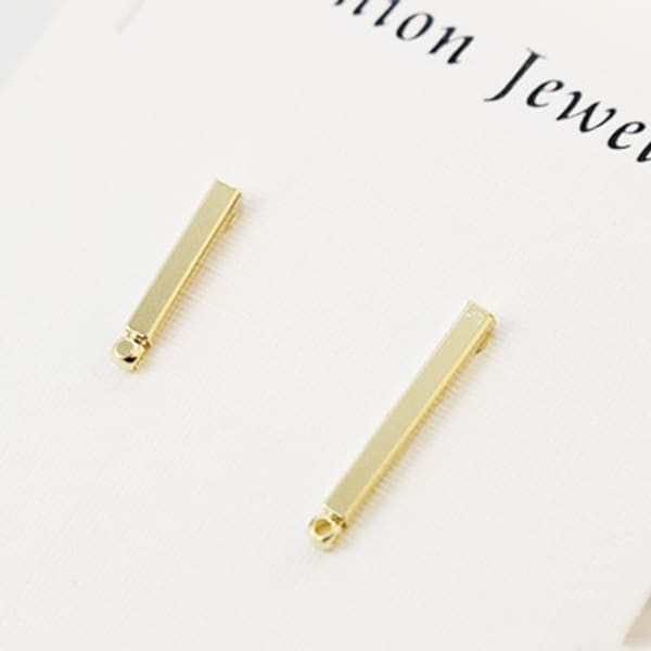 10pc Silver/Gold Tone Earrings,20mm Stick,Long Stick Earring,Bar Ear Stud,Bar Earring w/ring,Earring Attachment