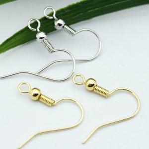 100PCS, Messing Ohr Draht Kugel Punkt Französisch Haken baumeln Ohrring Haken Kugel Französisch Haken Ohrhaken Ohrringe Ohrringe Erkenntnisse Komponenten