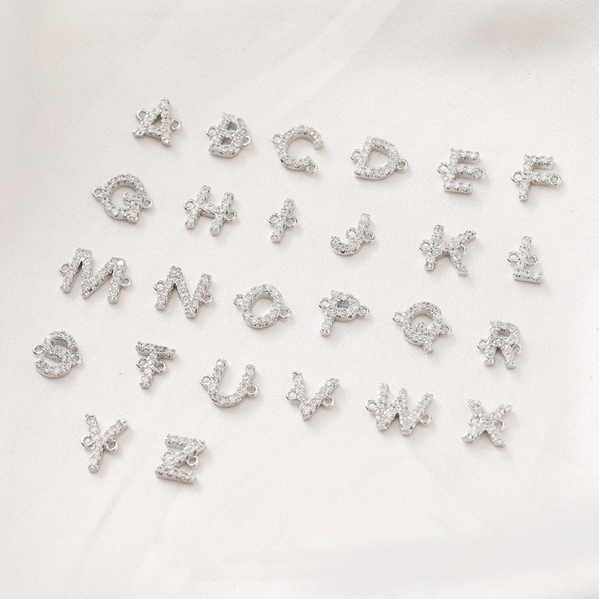 5PCS Real Gold Plated Cubic Zirconia Initial Letter Uppercase Etsy