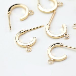 6pcs Real 18K Gold Plated Brass earrings,Ear Stud, Metal Post Earrings,Designer jewelry Finding, Earring diy,925 Sterling silver ear stick image 3