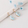 10pcs Ocean Blue Crystal Glass Pendant Charm,Large Faceted Lucite beads,Teardrop Channel Charm,Bezel Gemstone, wholesale prices