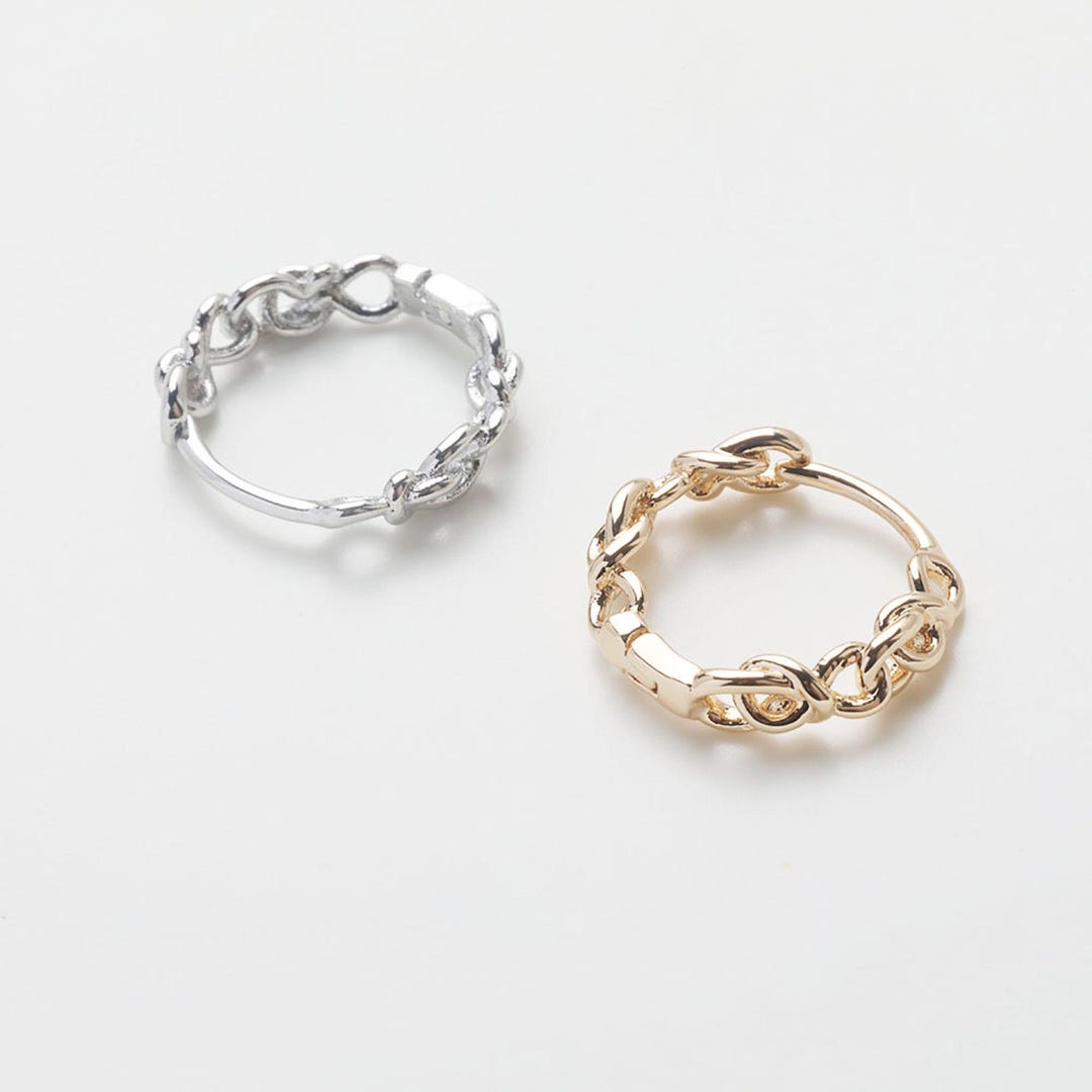 Hoop Style Rings 2pcs Real Gold Plated Round Hoops, Oval Ear Hoop, Rings Earring Hoops ...