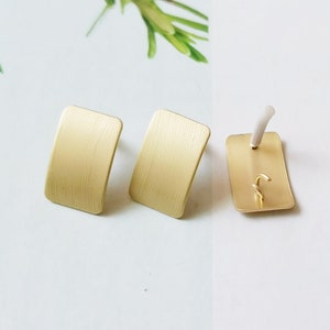 10PC Matt Gold Rectangle Earring Ear Stud Statement Metal Earrings Earring Accessories Designer Jewelry Making