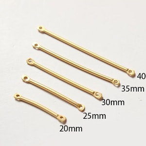 10 Uds. Conector de barra de latón de 20MM/25MM/30MM/35MM/40MM, barra de oro mate Vintage, abalorio de barra redonda, conector de palo largo, alta calidad