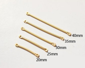 10PCS 20MM/25MM/30MM/35MM/40MM Brass Bar Connector, Vintage Matt Gold Bar, Round Bar Charm, Long Stick Connector, high Quality