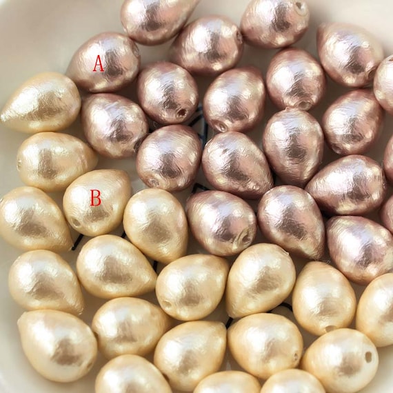 2PCS. Japanese Cotton Pearl,Ivory Cotton Pearl Bead, 10*15MM, Tear Drop cotton pearl,Imitation pearls, pearl finding, Jewelry  makeing