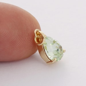 Light Green Crystal Charm Pendant,Tiny Faceted Lucite Beads,Teardrop Zircon Birthstone Charm,Bezel Gemstone, wholesale prices