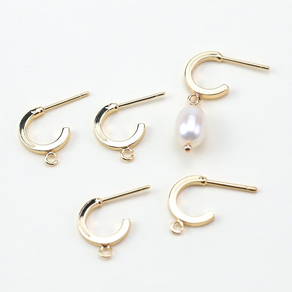 6pcs Real 18K Gold Plated Brass earrings,Ear Stud, Metal Post Earrings,Designer jewelry Finding, Earring diy,925 Sterling silver ear stick
