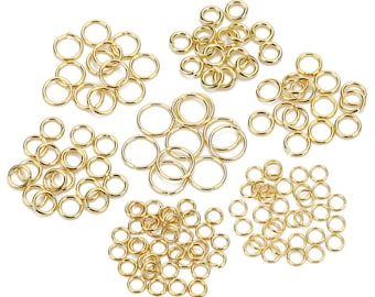 Vrac 100 pcs. Anneau de saut en acier inoxydable plaqué or 4MM / 5MM / 6MM / 8MM, 18Gauge / 22Gauge, anneau en acier inoxydable, anneau de saut ouvert, hypoallergénique