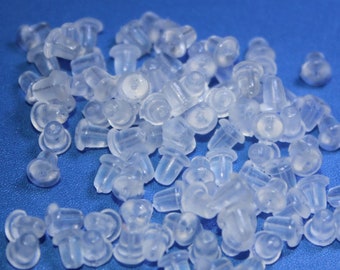 1000PCS Transparent Silicone Clutch Earring Backs,Backings,Silicone Ear Nuts,Ear Nuts,Earring Stopper Nuts,Safety Backs,Rubber Earring Back