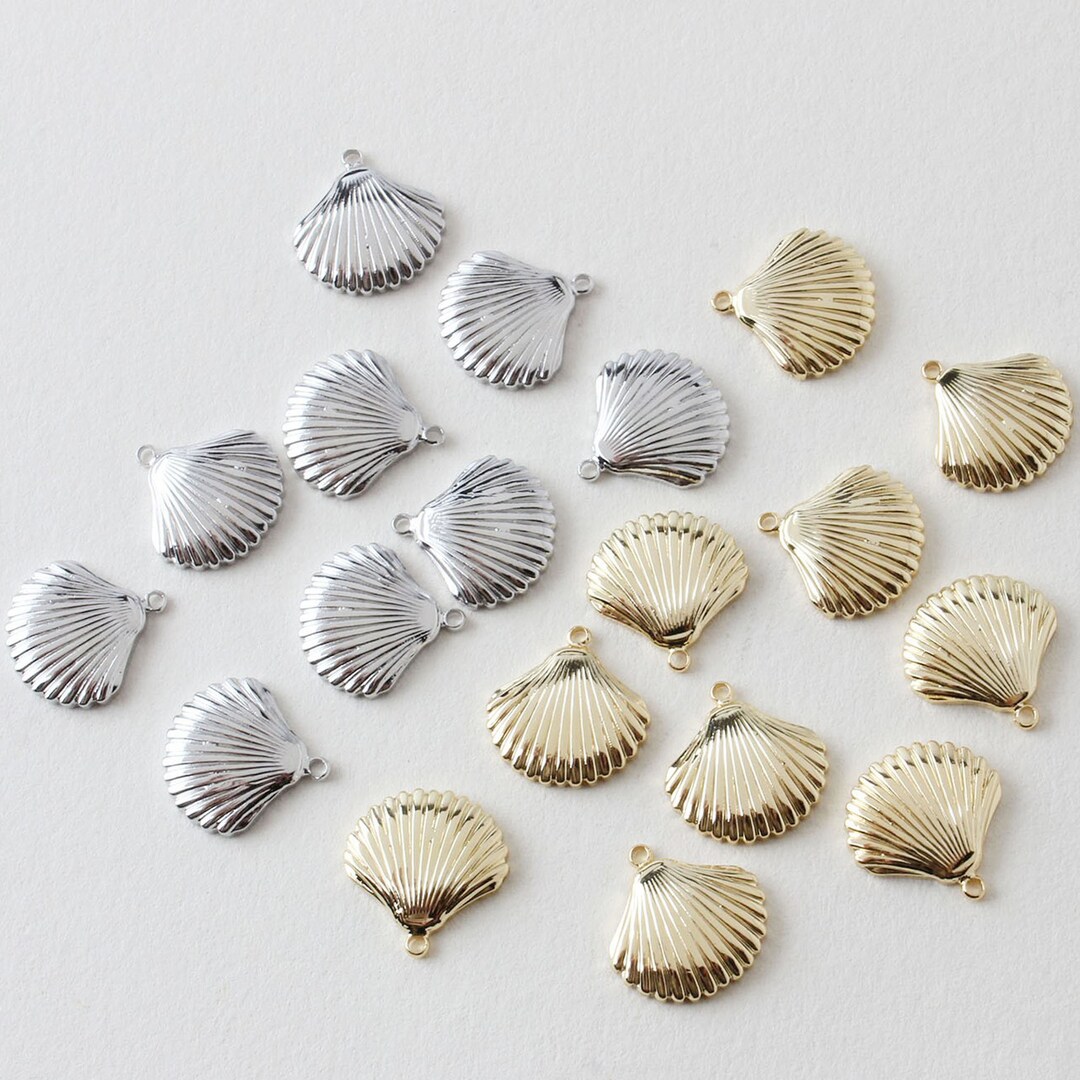 10pcs Real Gold Plated Oysters Charm,shell Charm,gold Initial Charm ...