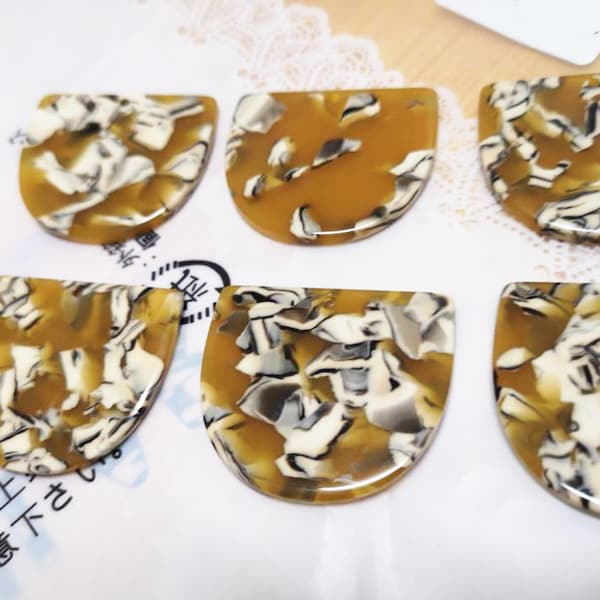 10pc Halbkreis Charms Halbkreis Cellulose Acetat bunten Charme Kunststoff Anhänger Harz Acryl Anhänger Diy Schmuck Zubehör