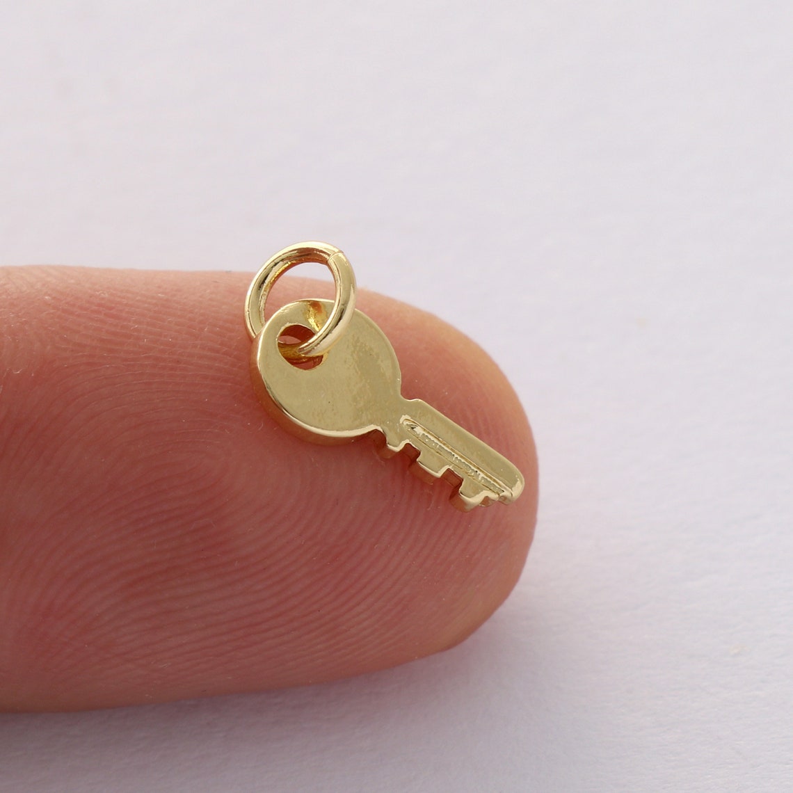 Mini Key Charm 6pcs Real Gold Plated Brass Key Charm, Tiny Mini Key Charm, Gold\ Key ...
