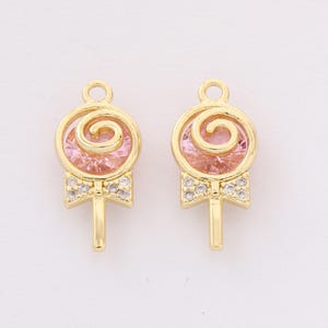 Thick Gold Color Candy Pendant, Minimalist Sweet Jewelry Charm, Candy Charm Bracelet Necklace for Necklace Earring Jewelry Making
