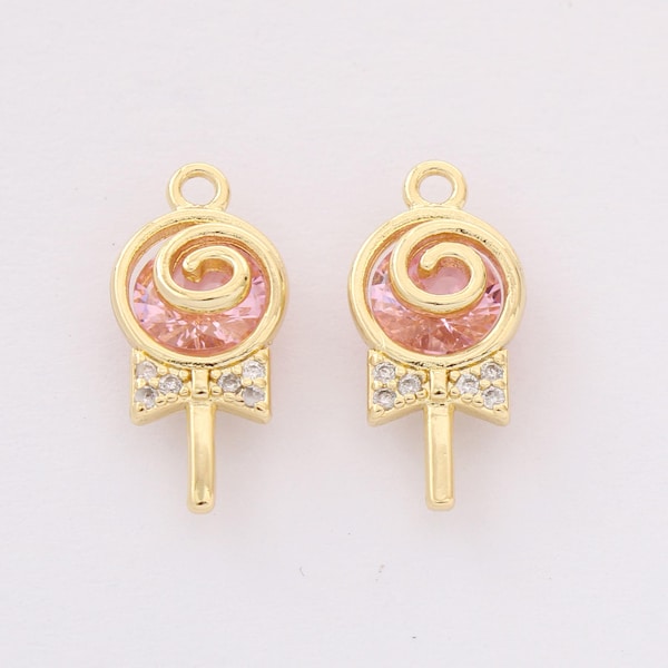 Thick Gold Color Candy Pendant, Minimalist Sweet Jewelry Charm, Candy Charm Bracelet Necklace for Necklace Earring Jewelry Making