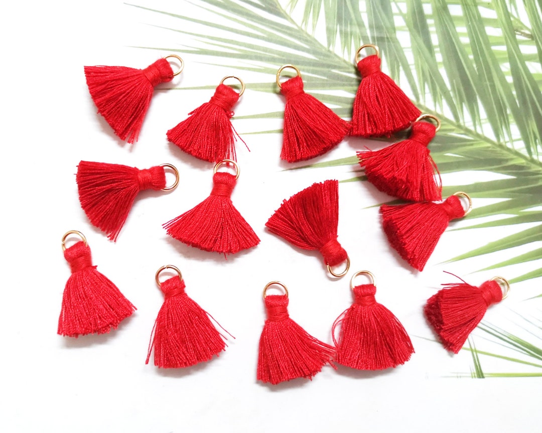 10pcs Red Tassels,tiny Catton Tassels,2cm Cotton Thread Tassels,mini