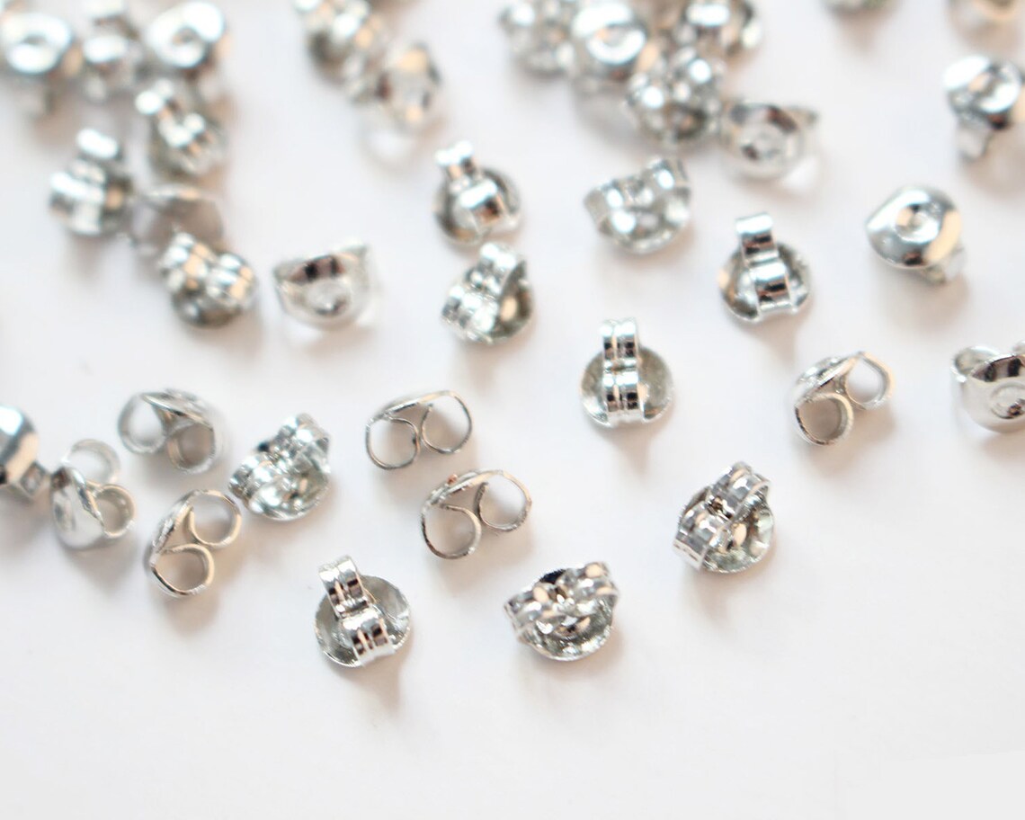 50pcs. 18k Real Gold Plated Earring Backs 4MM Butterfly Earnut Etsy