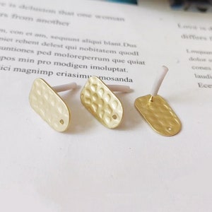 10PC Matt Gold Plated Trapezoid Earring Hammered Ear Stud Statement Metal Earrings Earring Accessories Designer Jewelry Making