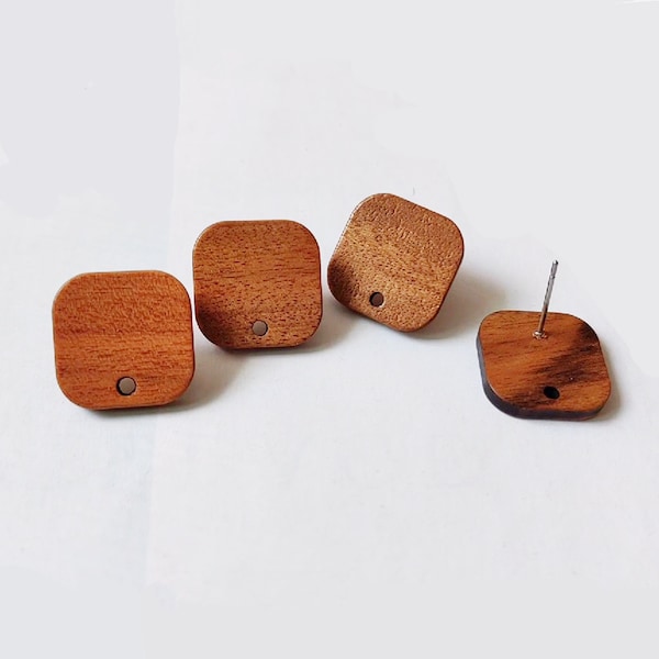 10pcs Trapezoid Wood Earrings, Ear Wire, Earrings Post, Bar Wood Earrings Studs,Diy Jewelry Accessories Craft Supplies