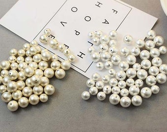 8mm/10mm 2pcs High quality cotton pearl straight hole DIY material