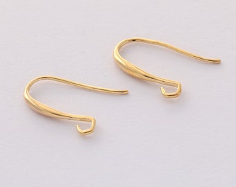 10pcs Real Gold Plated Brass Ear Wire Ball Dot French Hooks Dangle Earring Hooks Ball French Hook Ear Wires Earrings Findings Components